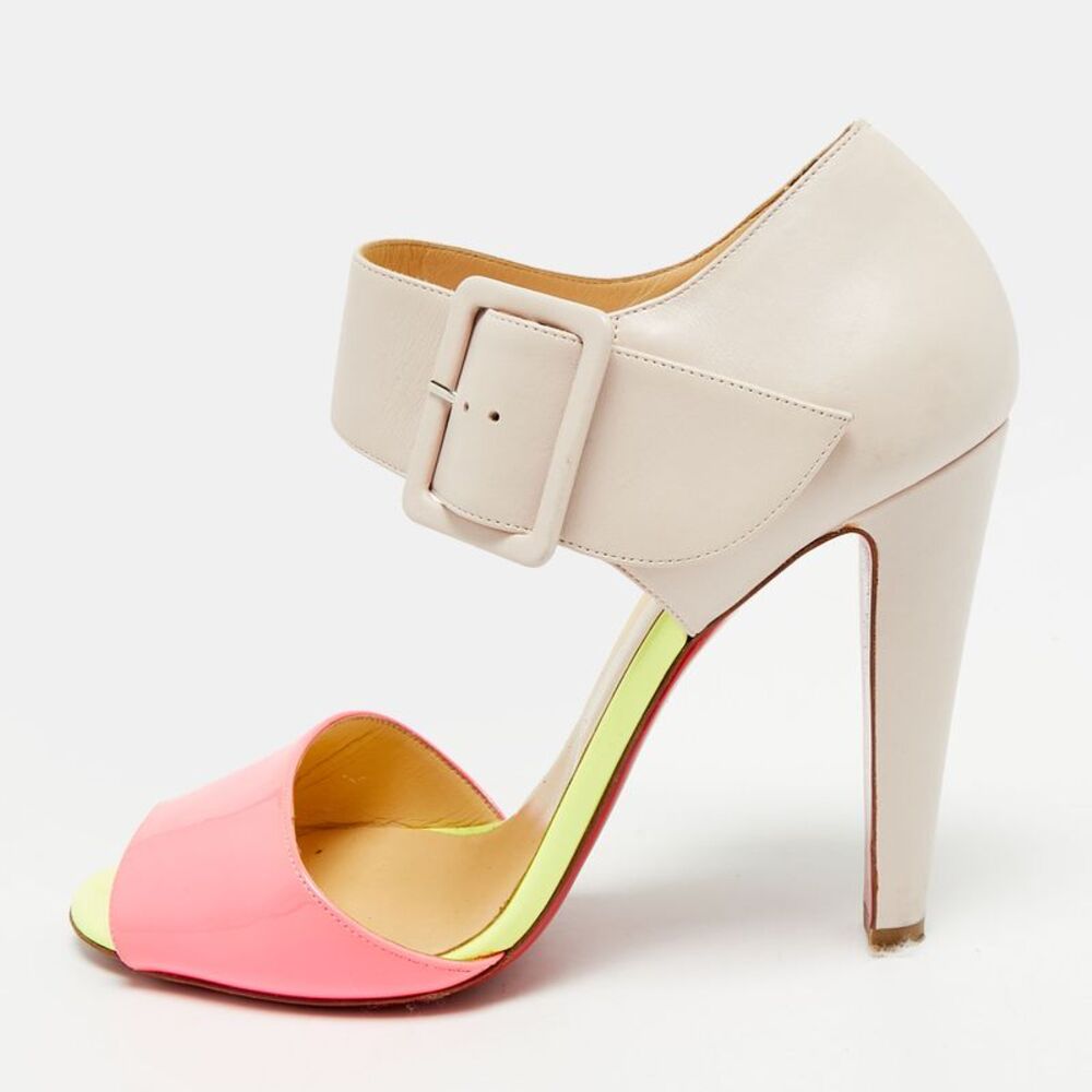 Christian Louboutin Just Nothing Size 40 Two Tone Leather And Patent Leather